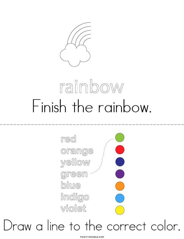 Rainbow Activity Mini Book - Sheet 2