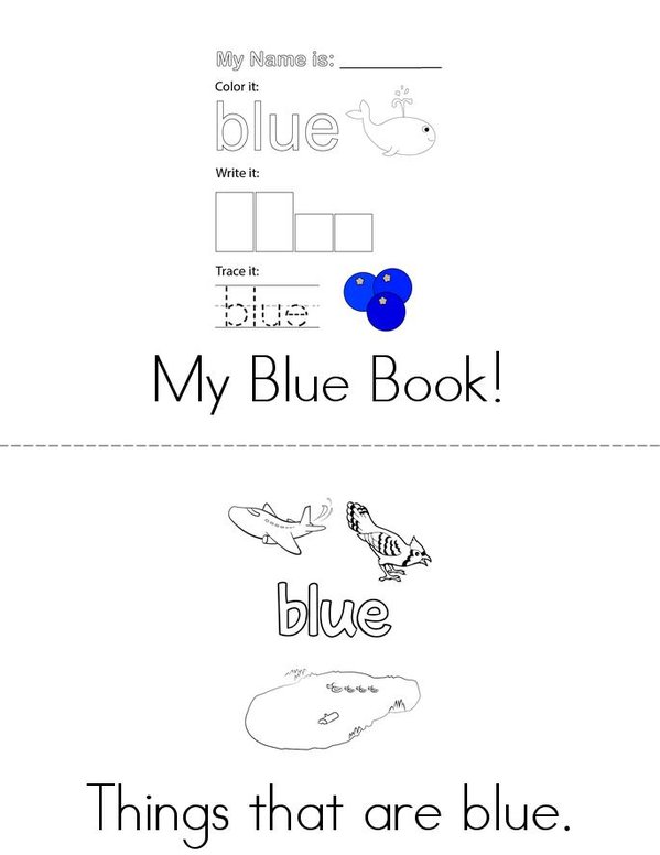 My Favorite Color is Blue! Mini Book - Sheet 1