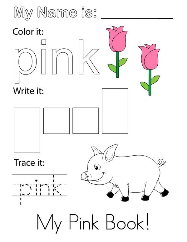 My Favorite Color is Pink! Mini Book - Sheet 1