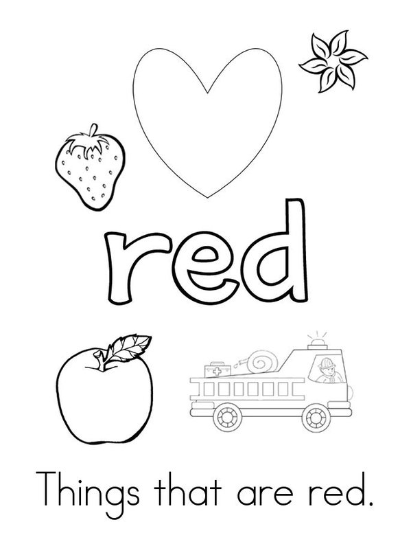 My Favorite Color is Red! Mini Book - Sheet 2