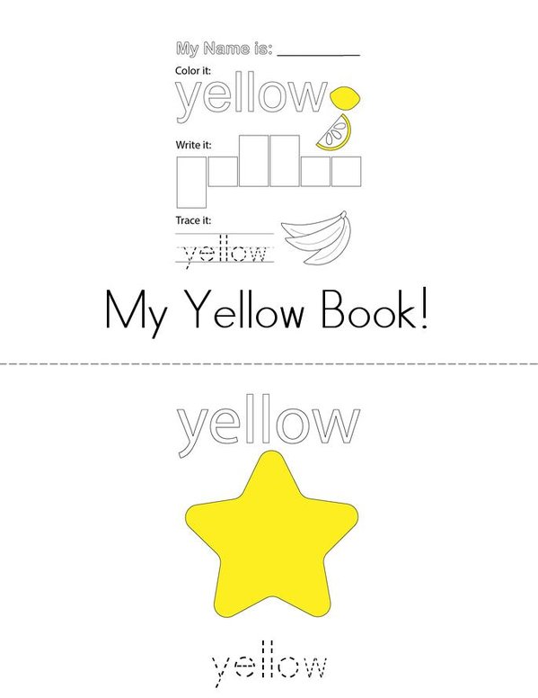 My Favorite Color is Yellow! Mini Book - Sheet 1