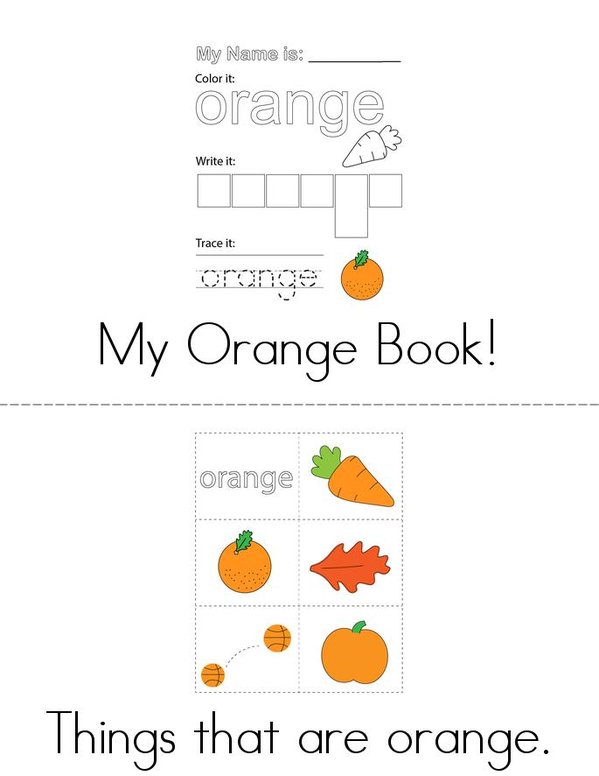My Favorite Color is Orange! Mini Book - Sheet 1
