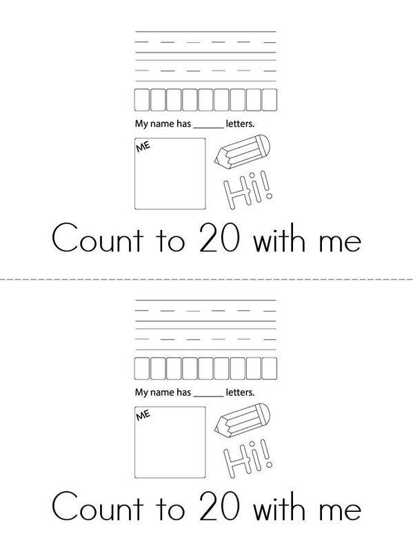 COUNT WITH ME Mini Book - Sheet 1