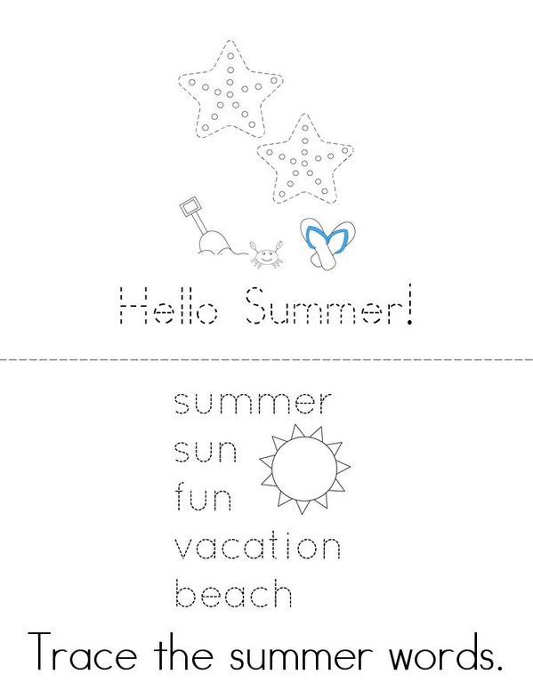 Summer Activity Book Mini Book - Sheet 1