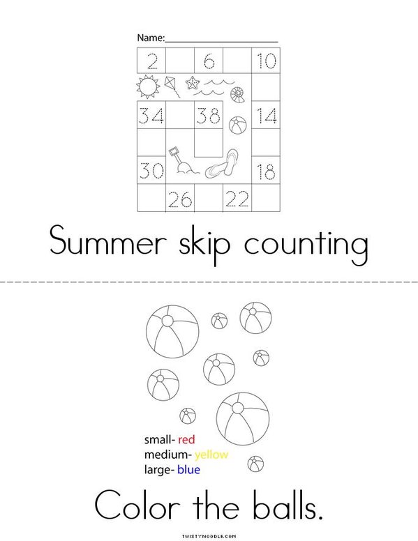 Summer Activity Book Mini Book - Sheet 2