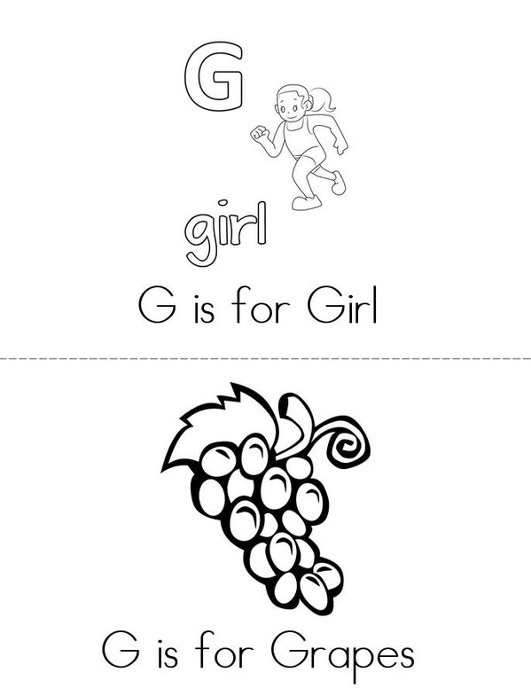 G is for..... Mini Book - Sheet 1