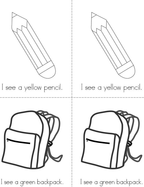 Back to School Poem Mini Book - Sheet 2