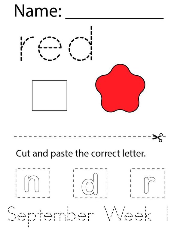 Sight Word RED Mini Book - Sheet 1