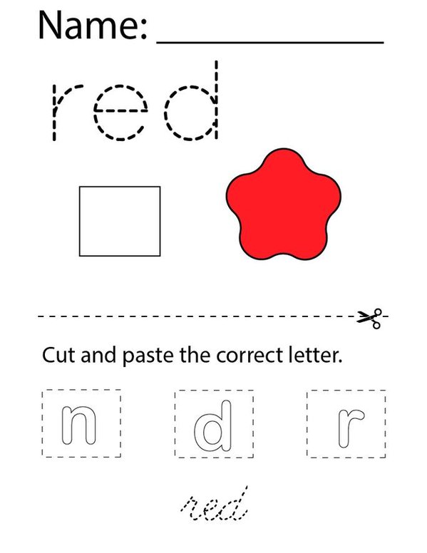 Sight Word RED Mini Book - Sheet 1