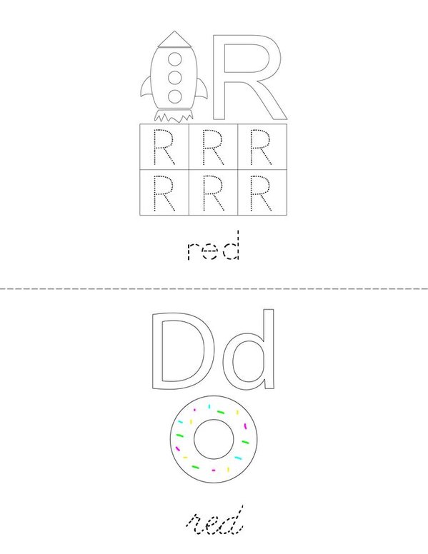 Sight Word RED Mini Book - Sheet 2