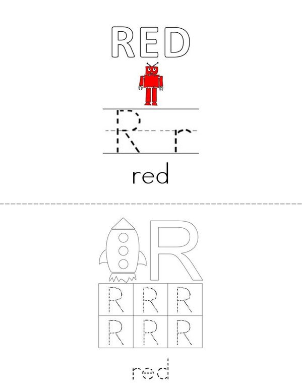 Sight Word RED Mini Book - Sheet 1