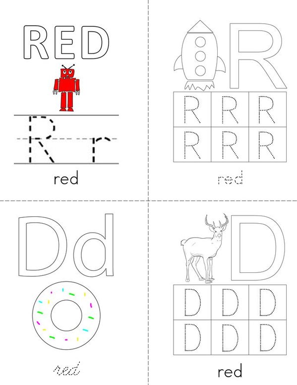 Sight Word RED Mini Book - Sheet 1