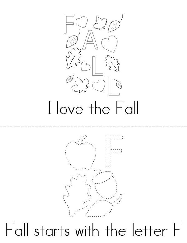 My Fall Coloring Book Mini Book - Sheet 1