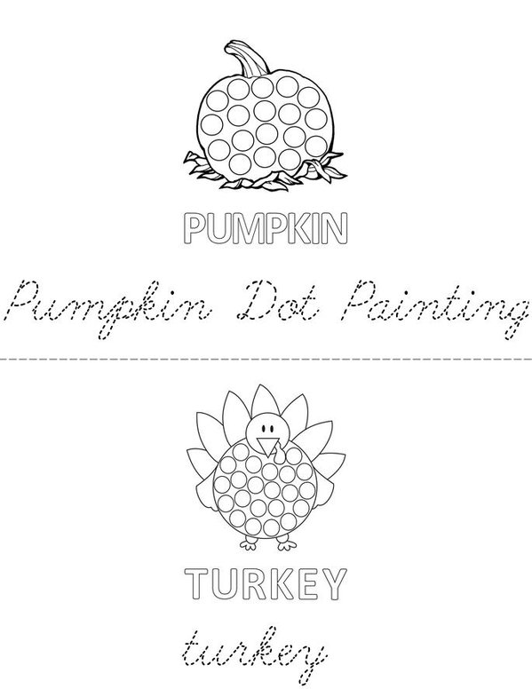 pumpkin dot  Mini Book - Sheet 1