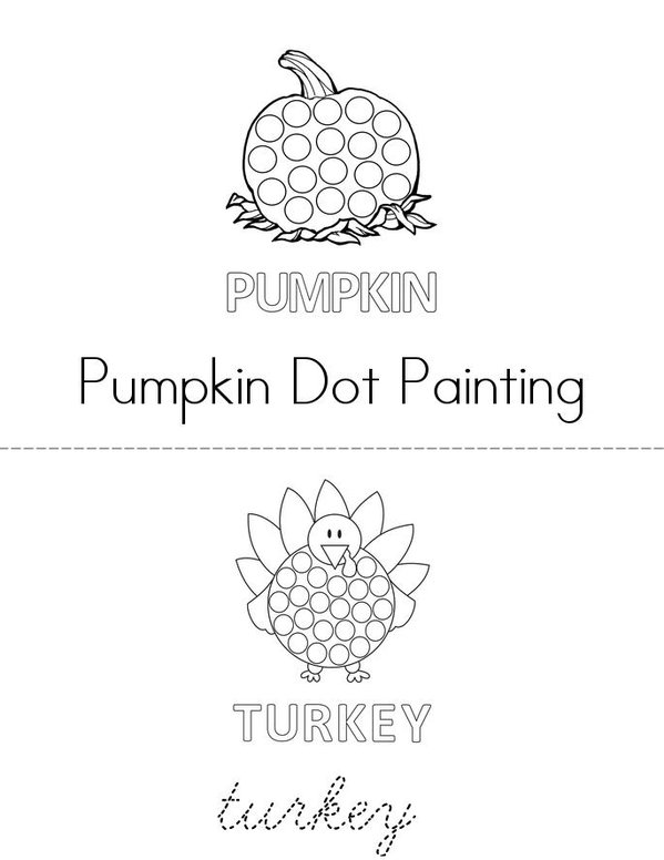 pumpkin dot  Mini Book - Sheet 1