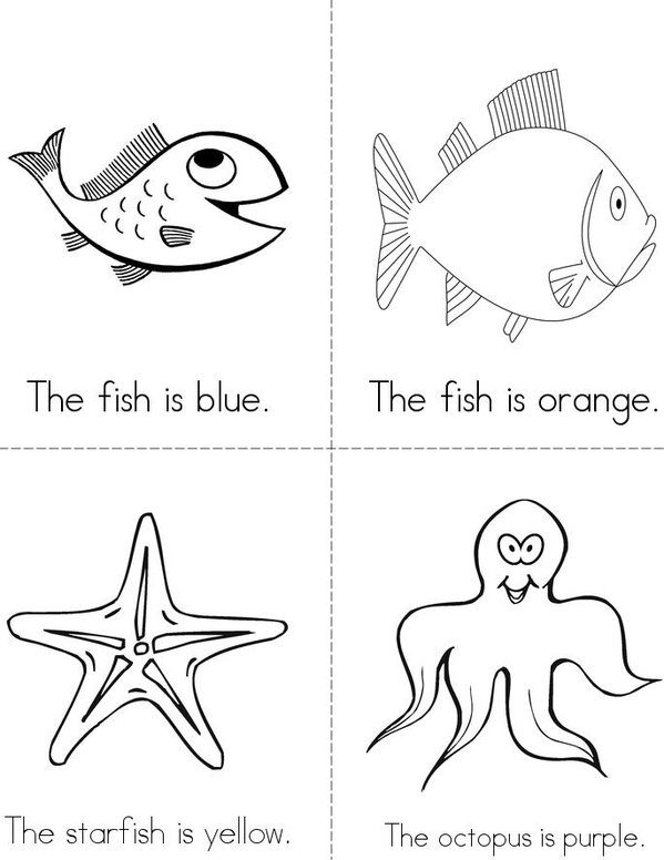 rainbow fish Mini Book - Sheet 1