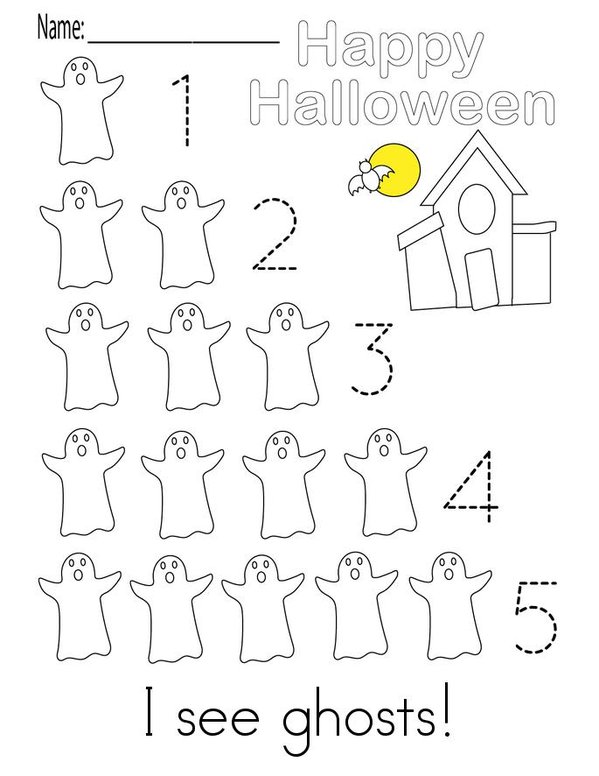 Halloween Counting Mini Book - Sheet 3