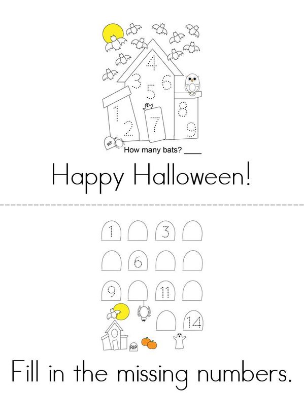 Halloween Counting Mini Book - Sheet 1