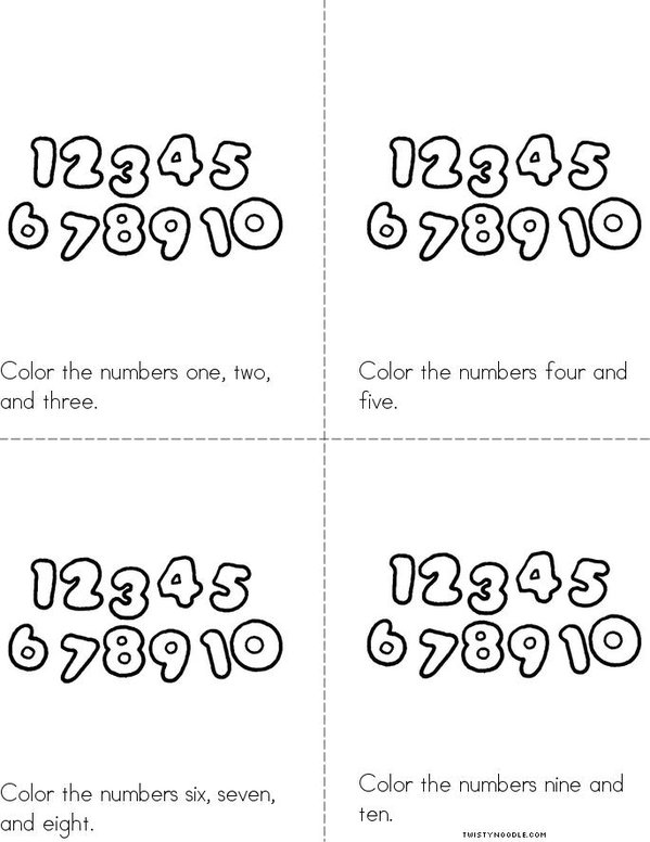 Color the numbers Mini Book