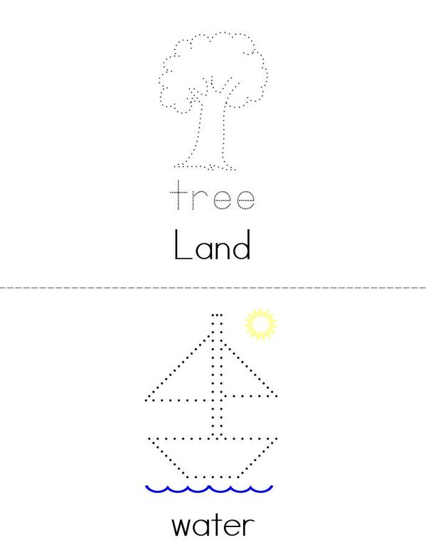 Land, water, air Mini Book - Sheet 1
