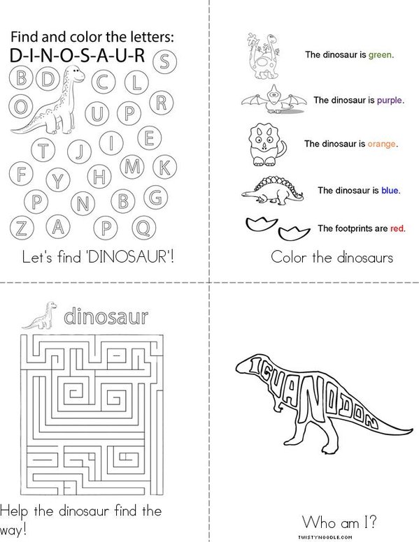 Dinosaurs Mini Book - Sheet 2