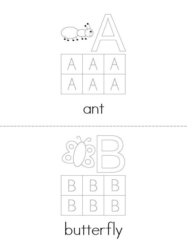 Uppercase Alphabet Mini Book - Sheet 1