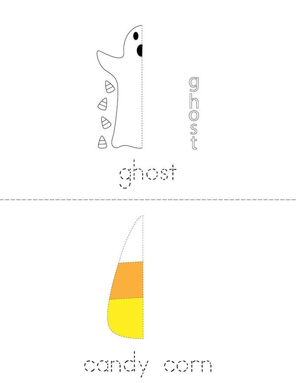 Finish the Halloween Pictures Mini Book - Sheet 1