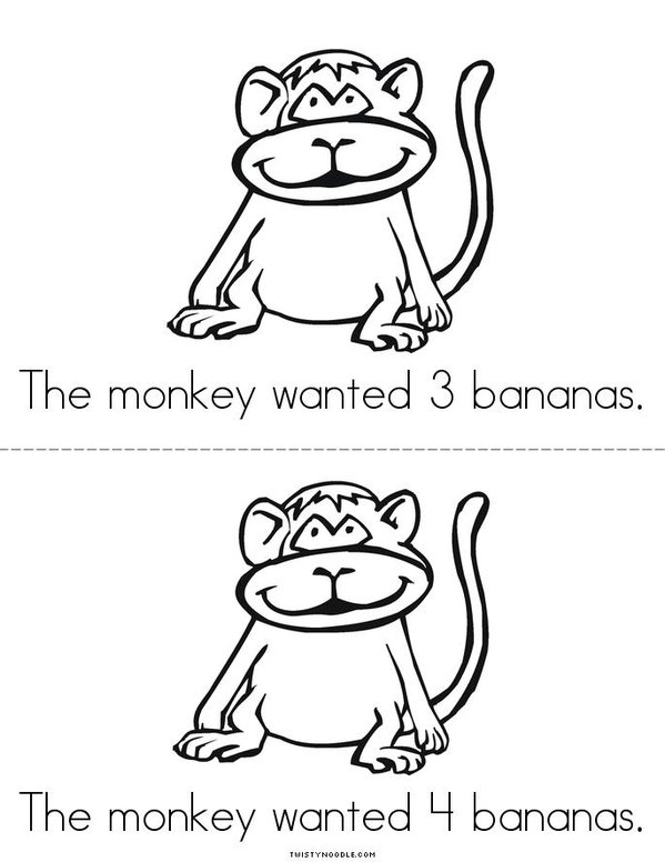 Monkey Counting Mini Book - Sheet 2