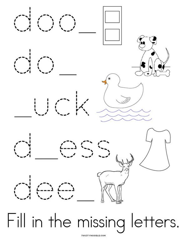 Letter D Words Mini Book - Sheet 4