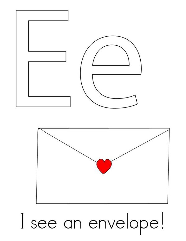 Letter E Words Mini Book - Sheet 1