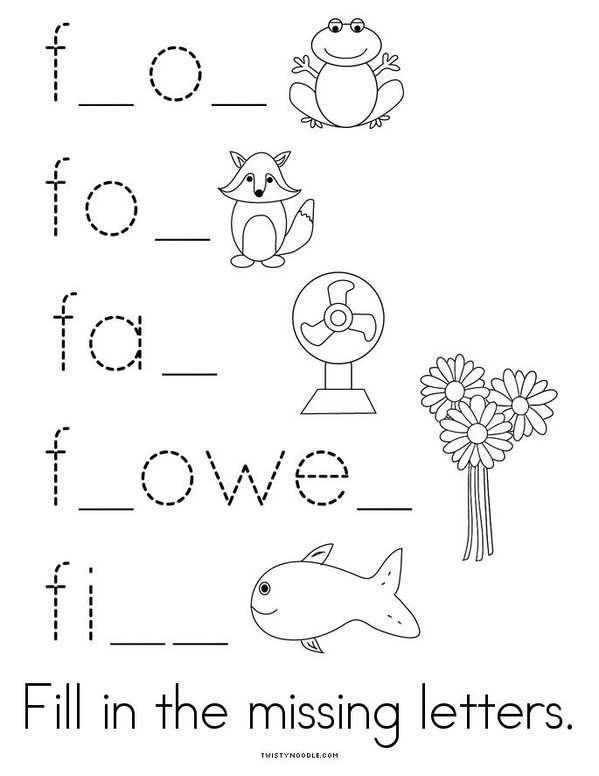 Letter F Words Mini Book - Sheet 4