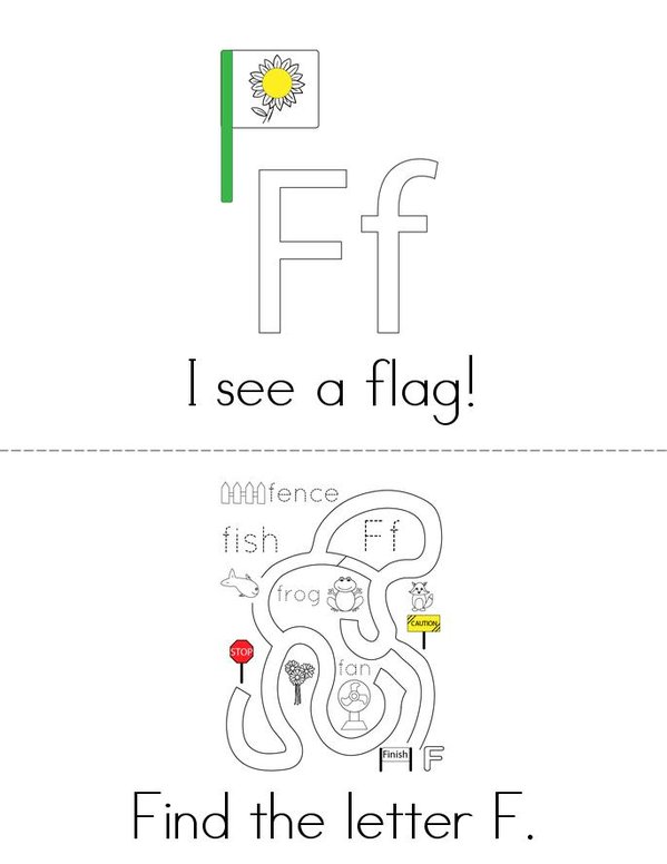 Letter F Words Mini Book - Sheet 1