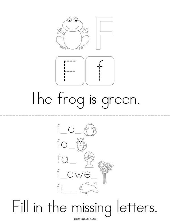 Letter F Words Mini Book - Sheet 2