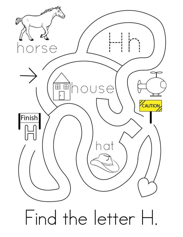 Letter H Words Mini Book - Sheet 2