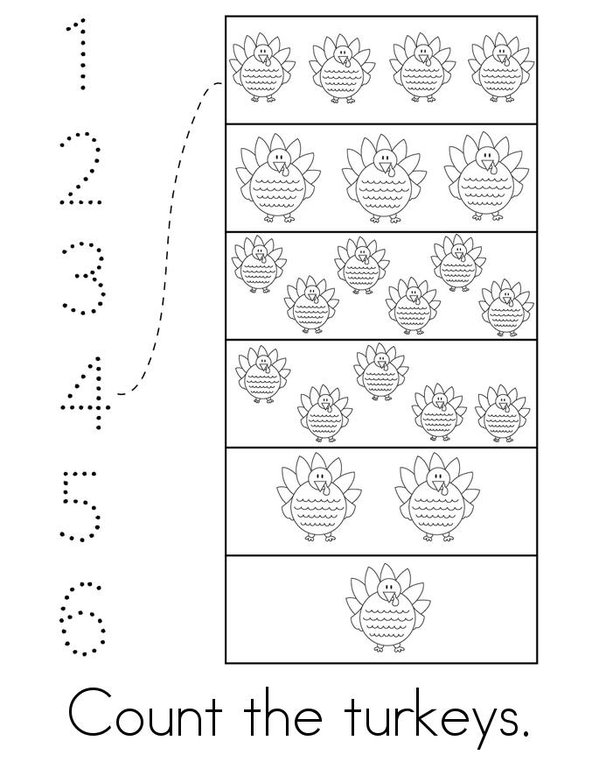 Thanksgiving Counting Mini Book - Sheet 1