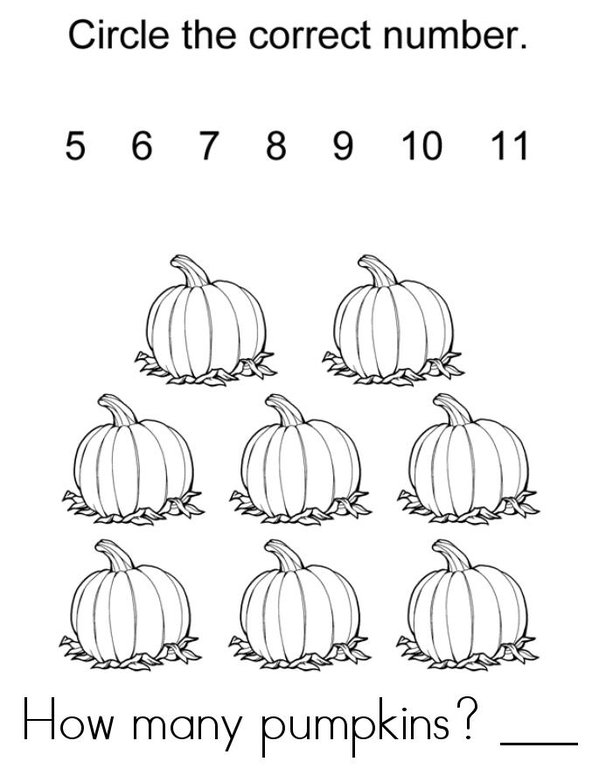 Thanksgiving Counting Mini Book - Sheet 2