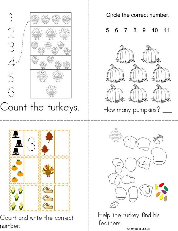 Thanksgiving Counting Mini Book