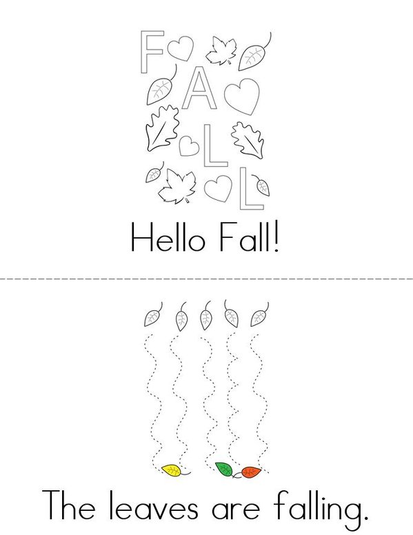Hello Fall Mini Book - Sheet 1