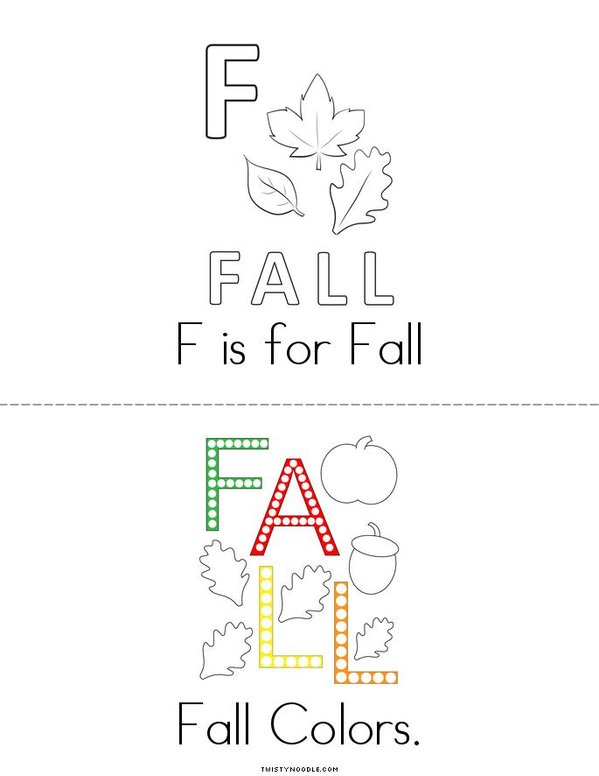 Hello Fall Mini Book - Sheet 2