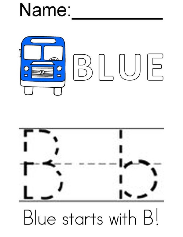 I can spell blue! Mini Book - Sheet 1