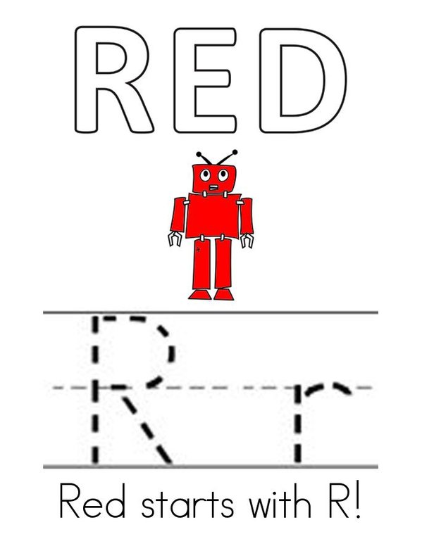 I can spell red! Mini Book - Sheet 1