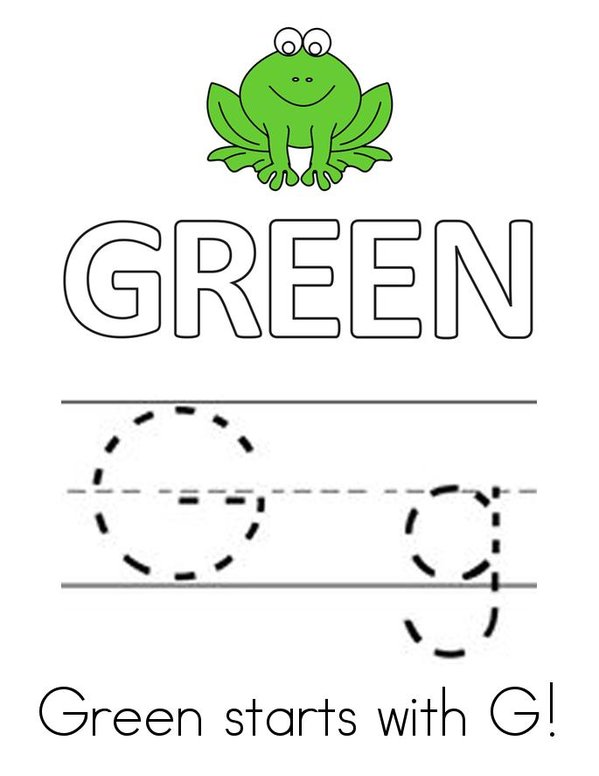 I can spell green! Mini Book - Sheet 1