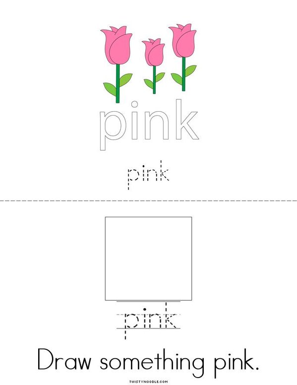 I can spell pink! Mini Book - Sheet 2