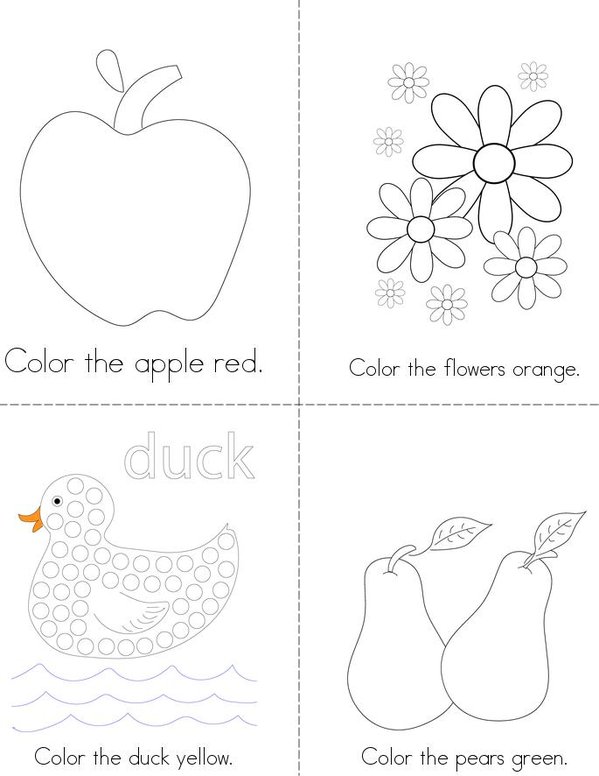 Color Activity Book Mini Book - Sheet 1