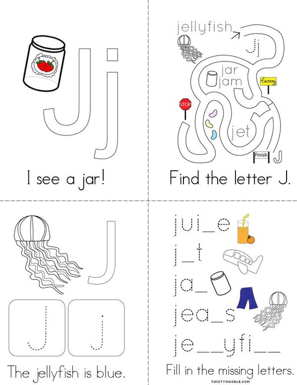 Letter J Words Mini Book