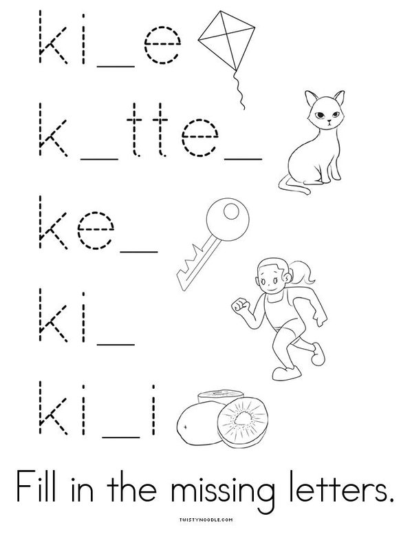 Letter K Words Mini Book - Sheet 4