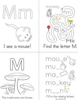 Letter M Words Book