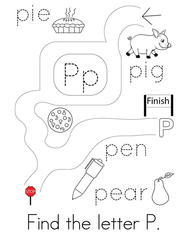 Letter P Words Mini Book - Sheet 2