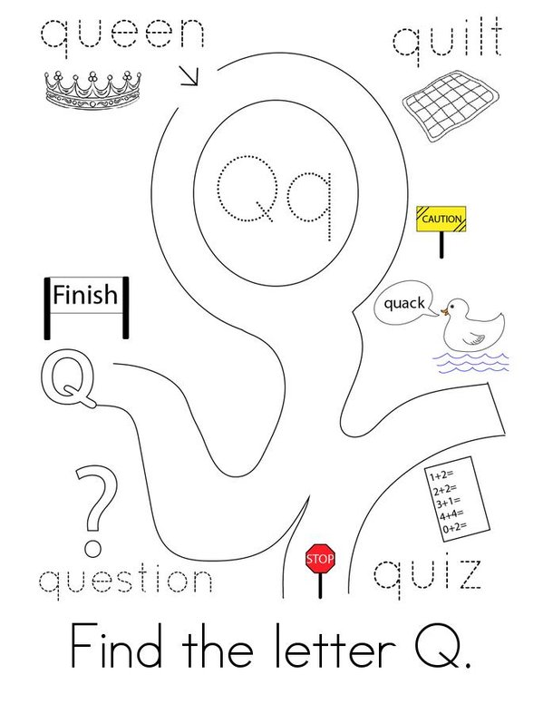 Letter Q Words Mini Book - Sheet 2