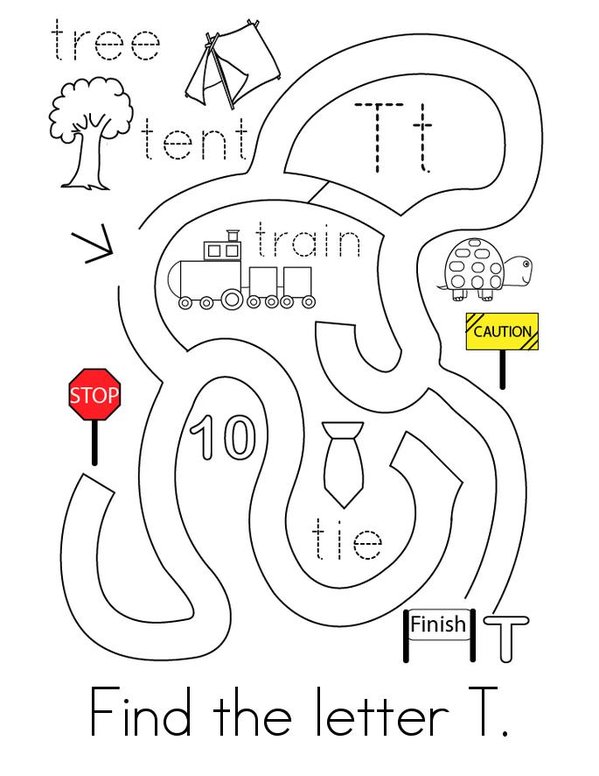 Letter T Words Mini Book - Sheet 2